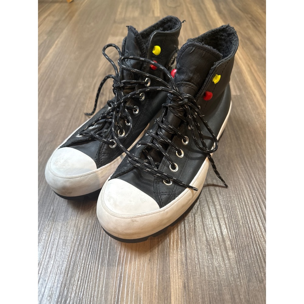 Converse Lugged Winter Gore-Tex Boots Women 9 Black Leather Fleece Lined High